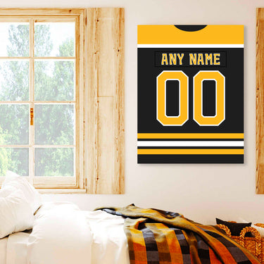 Boston Jersey Custom Canvas Print Wall Art for Boy Girl Men Women Hockey Personalized Canvas Art